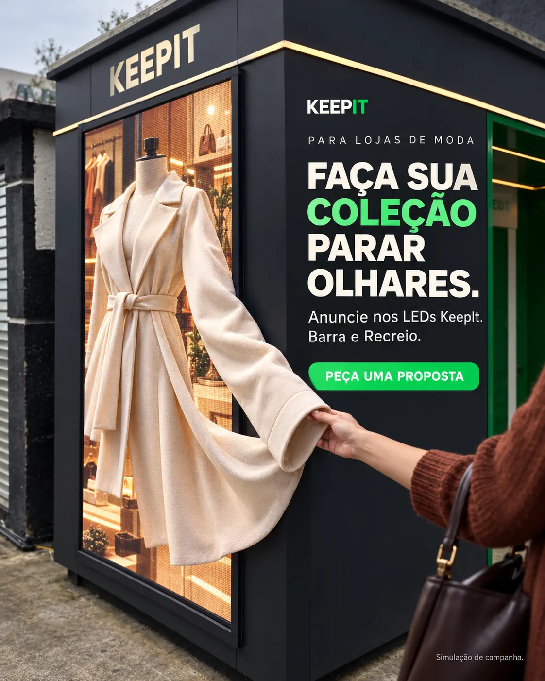 LED · Casaco de seda